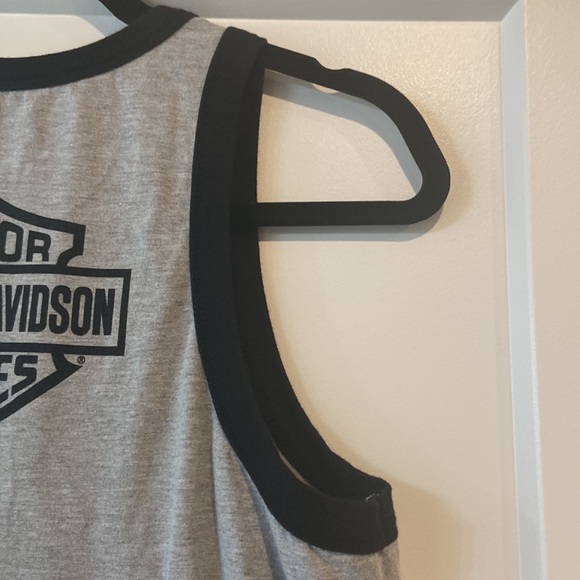 Harley Davidson Large gray and black tank top EUC Harley Davidson made me do it - Picture 9 of 11